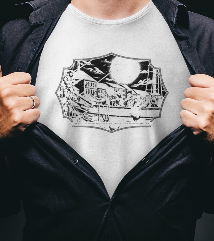 Red Clay Strays Boston 2026 Moonlit Riverfront Scene T-Shirt