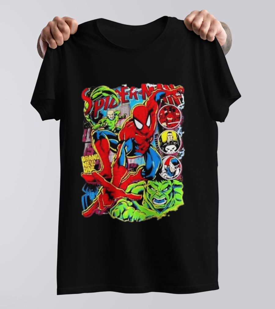 Spider Man Marvel Hulk Punisher Scorpion Ninja Brand New Day T-Shirt