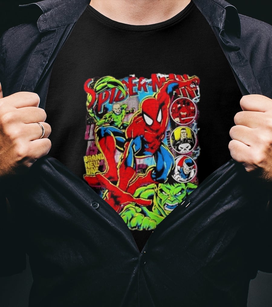 Spider Man Marvel Hulk Punisher Scorpion Ninja Brand New Day T-Shirt