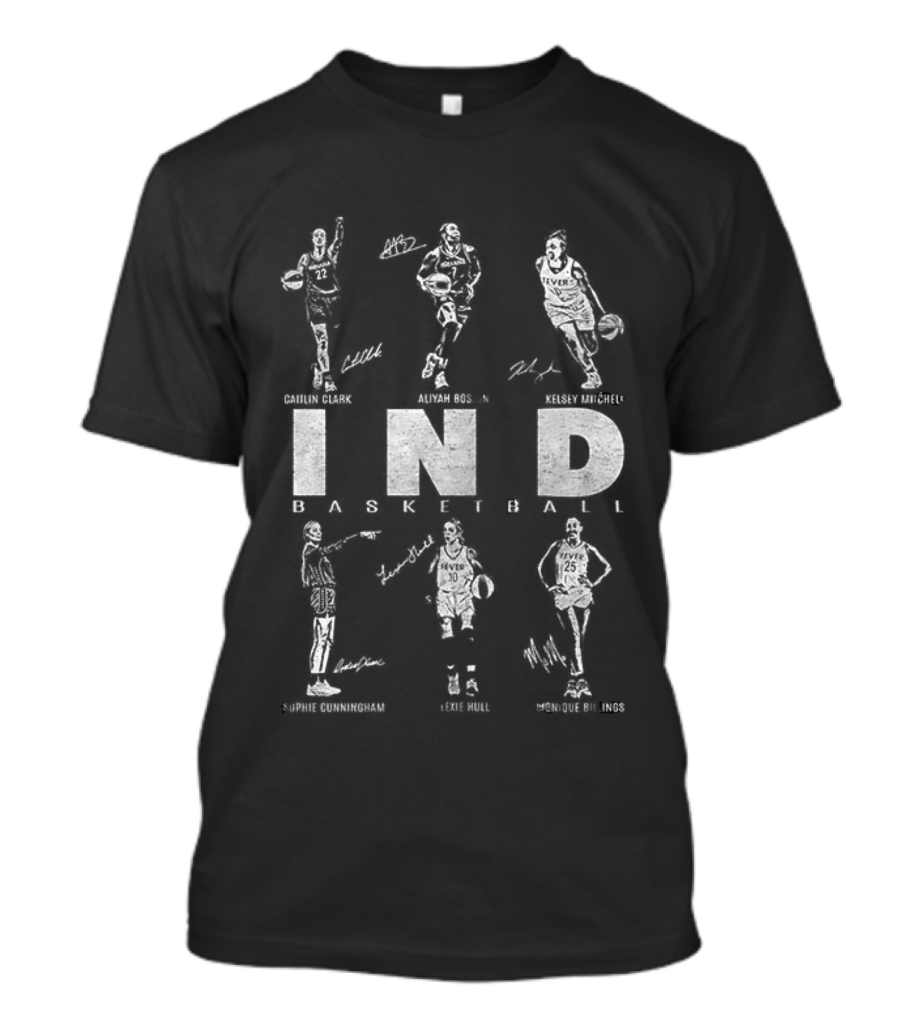 Caitlin Clark Aliyah Boston Sophie Cunningham Indiana Fever Basketball WNBA Signatures Player T-Shirt