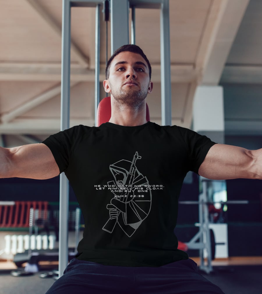 He Who Hath No Sword Let Him Sell His Cloak And Buy One Hooded Warrior With Sword T-Shirt