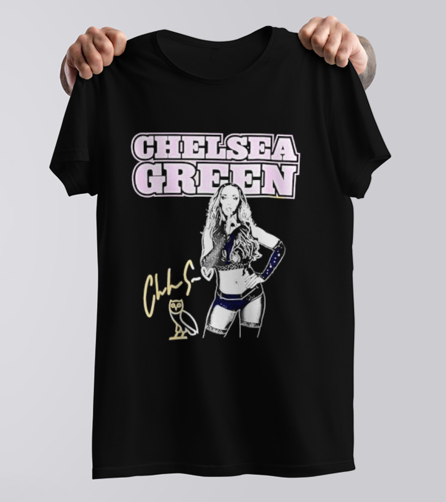 Chelsea Green Wrestling Owl Gesture Signature T-Shirt