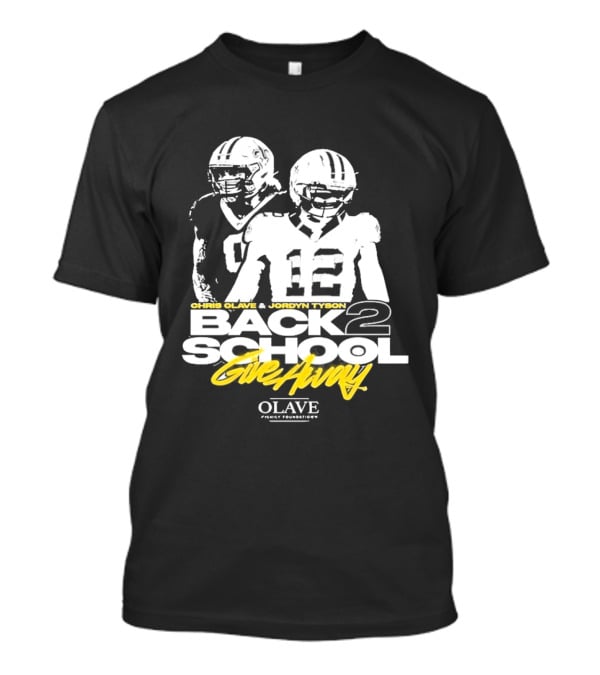 Chris Olave Jordyn Tyson Back 2 School Give Away Olave Connections T-Shirt