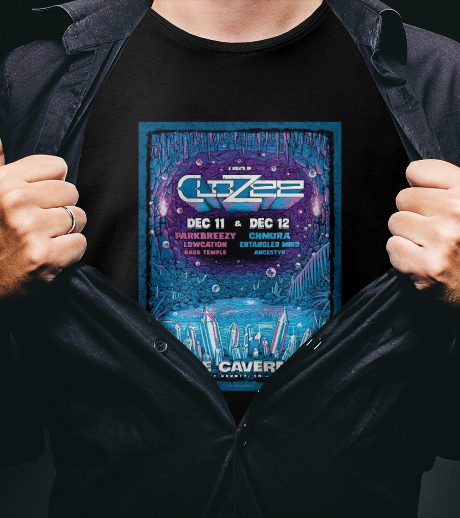 2 Nights Of CloZee The Caverns Grundy County TN Dec 11 12 2026 Parkbreezy Lowcation Bass Temple Chmura Entangled Mind Ancestryr T-Shirt