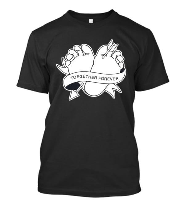 Cupid's Piercing Toegther Forever Two Feet Arrow Heart Ribbon T-Shirt