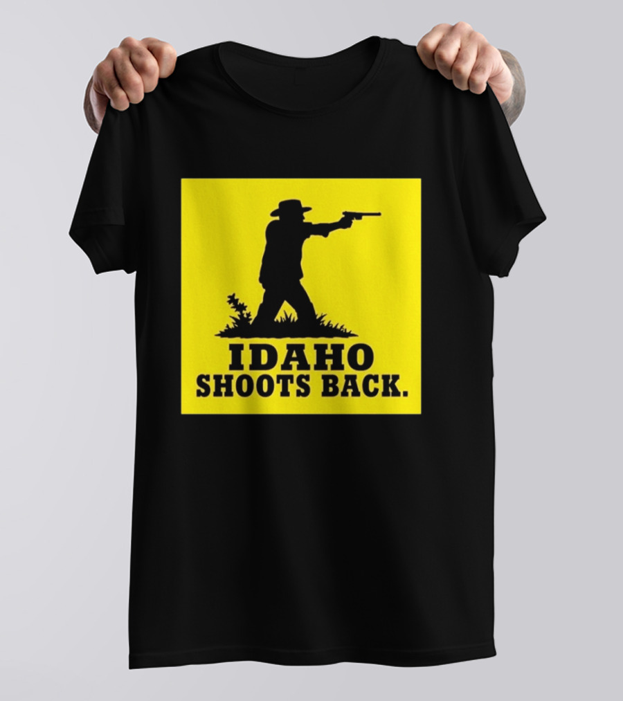 Idaho Shoots Back Cowboy Silhouette Retro Humor T-Shirt