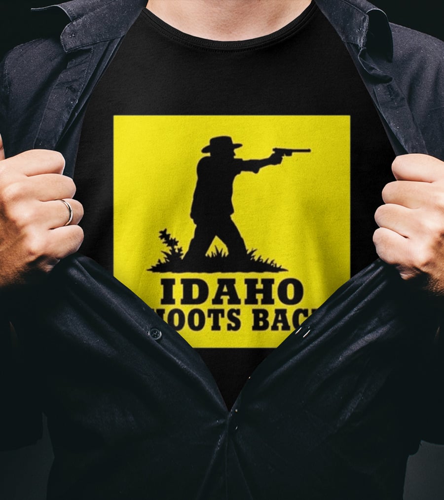 Idaho Shoots Back Cowboy Silhouette Retro Humor T-Shirt