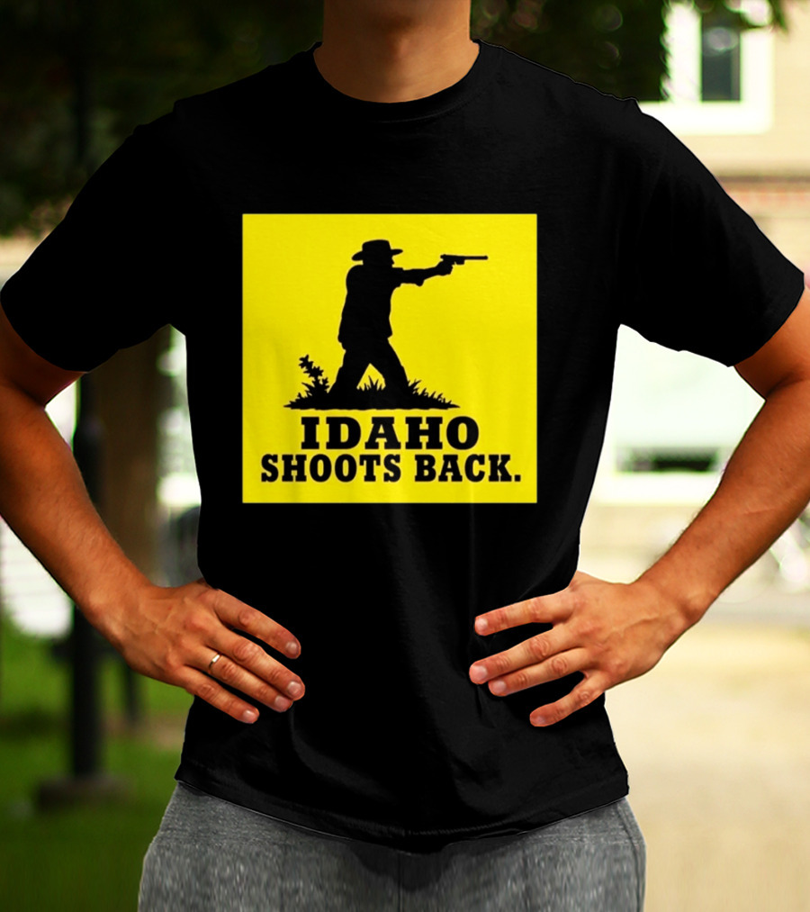 Idaho Shoots Back Cowboy Silhouette Retro Humor T-Shirt