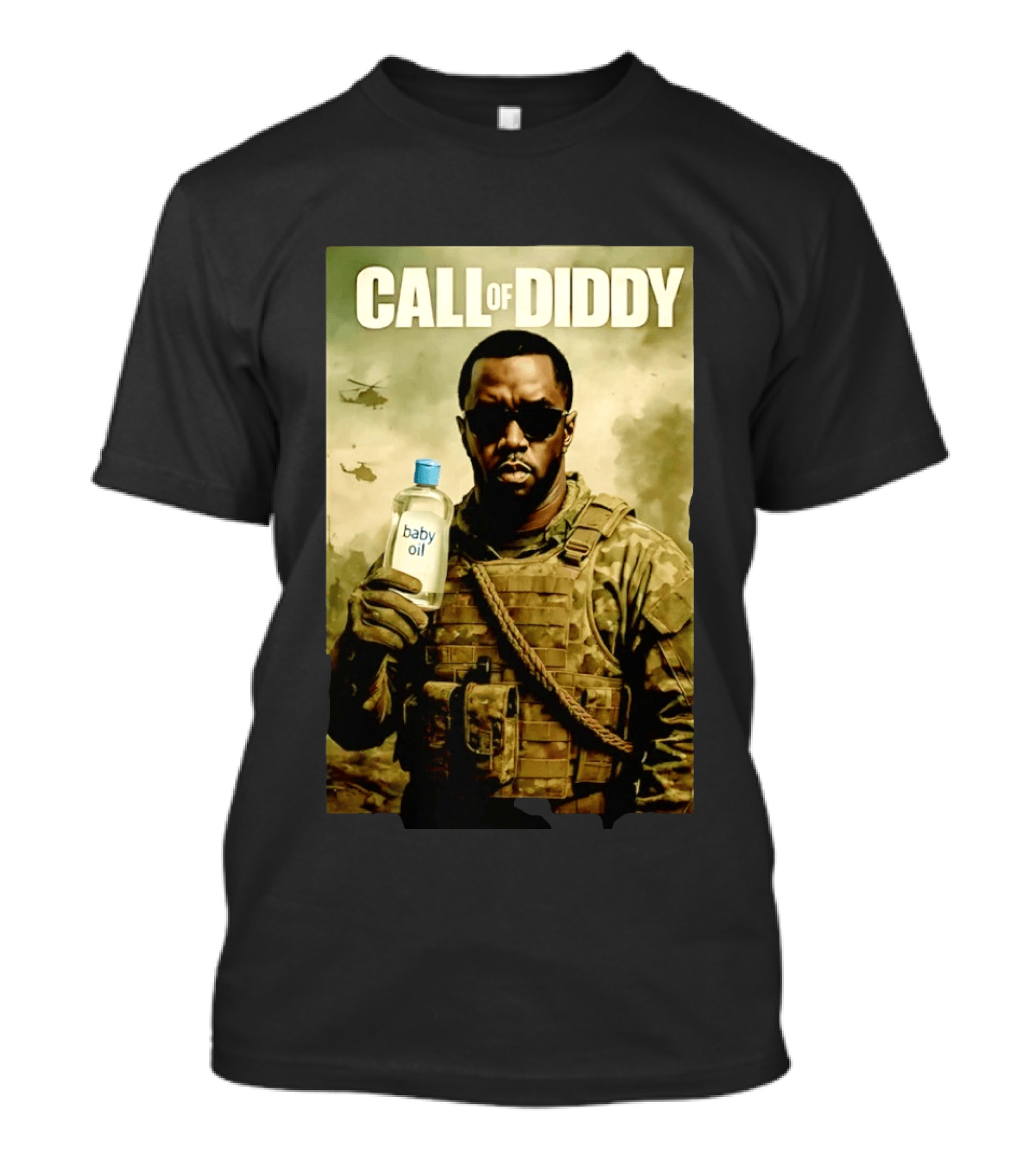Call Of Diddy Baby Oil Military Humor T-Shirt