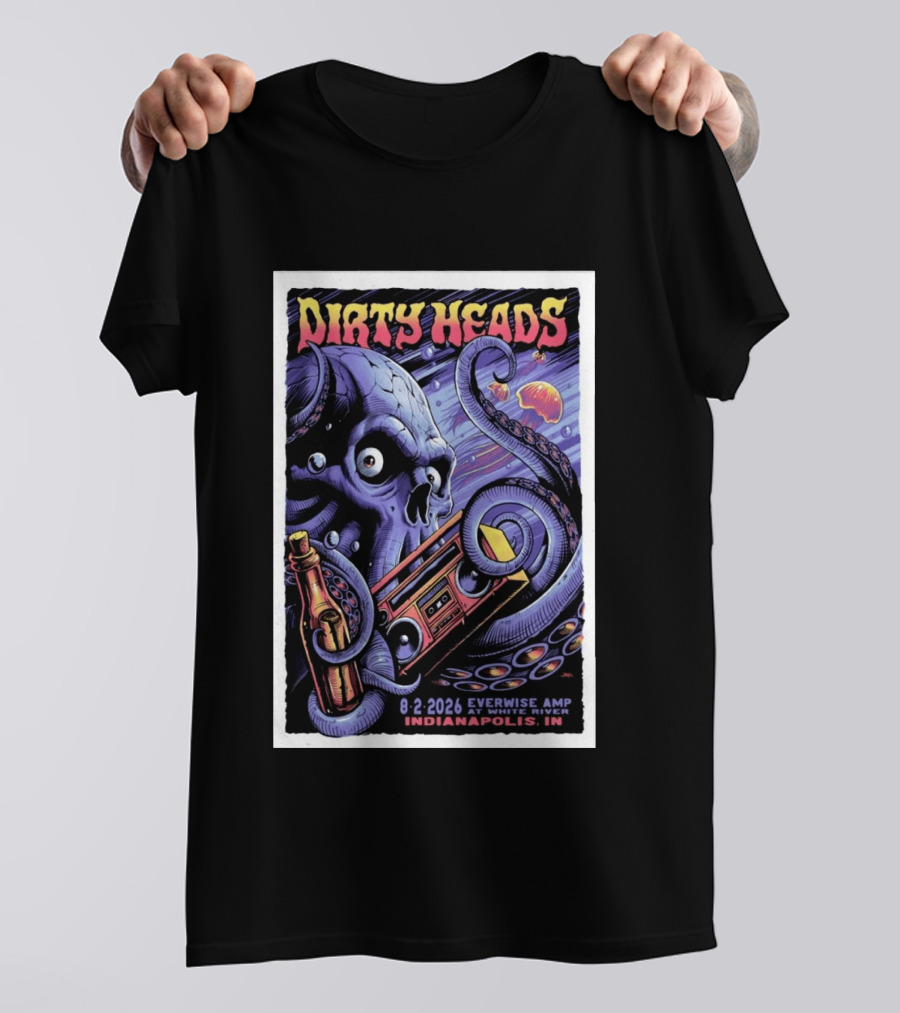 Dirty Heads Aug 2 2026 Everwise Amp Indianapolis IN Alien Octopus T-Shirt