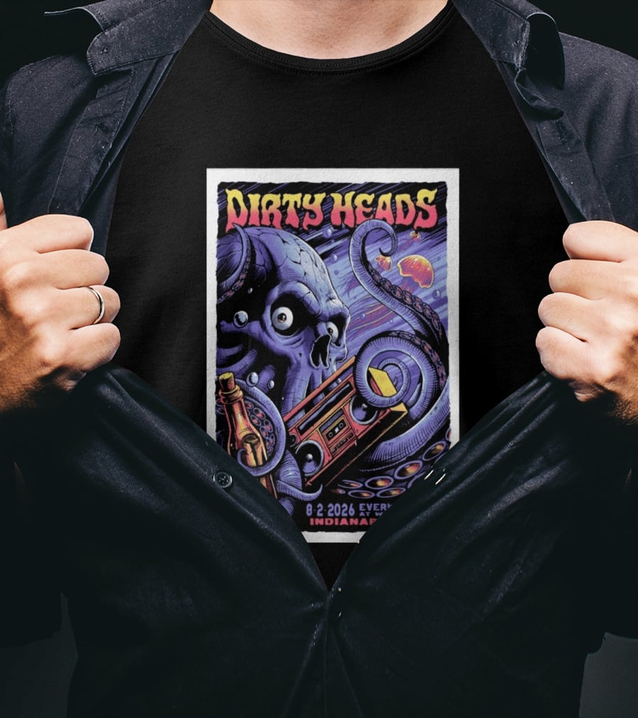 Dirty Heads Aug 2 2026 Everwise Amp Indianapolis IN Alien Octopus T-Shirt