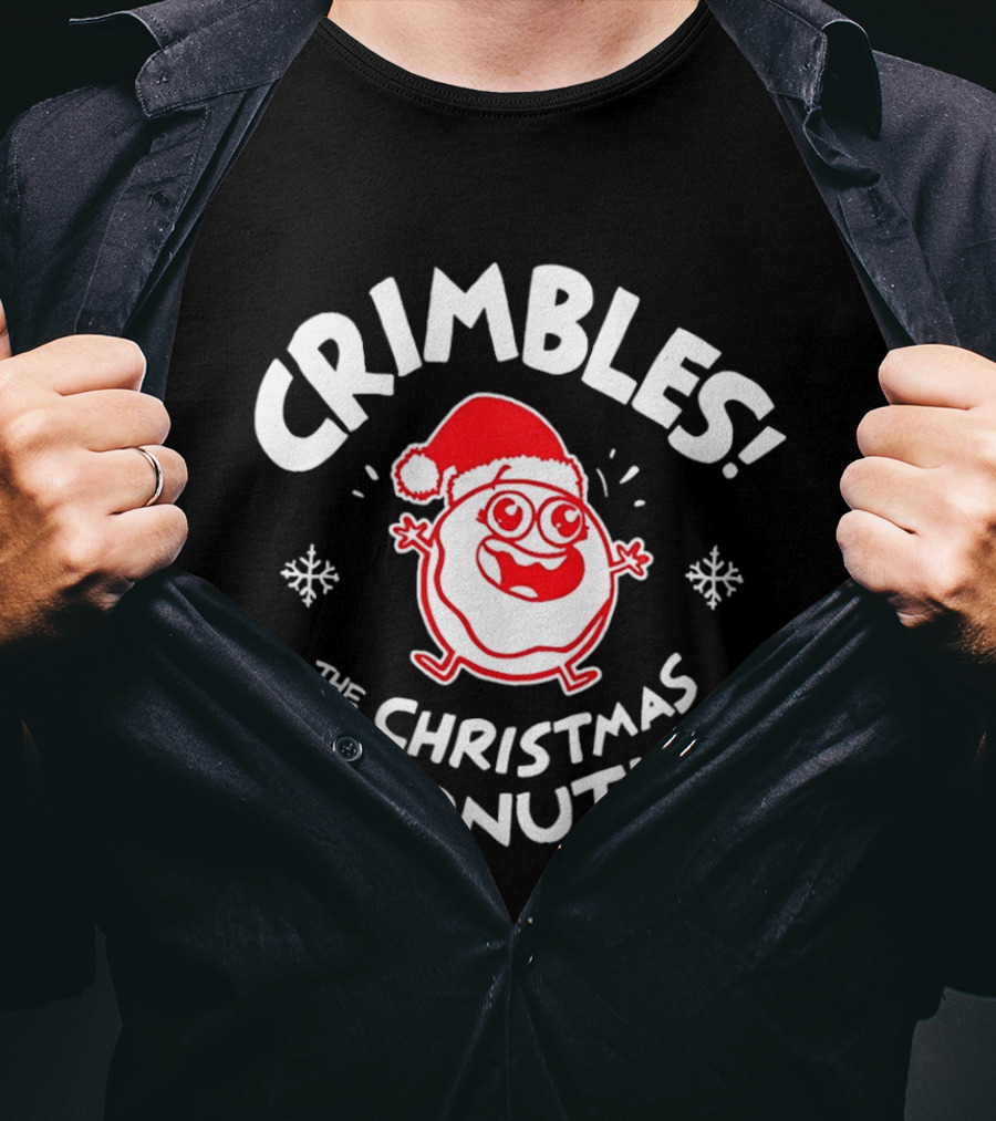 Crimbles Santa Hat The Christmas Donut Snowflakes T-Shirt