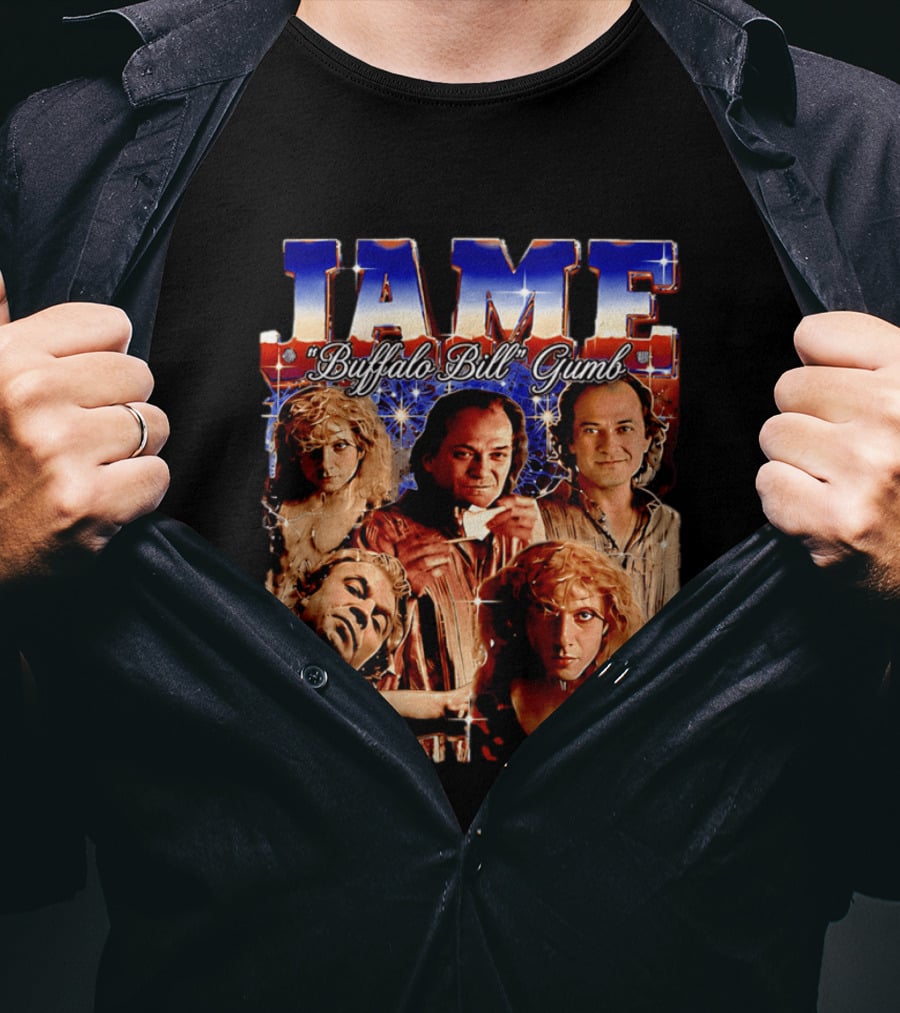 Buffalo Bill Gumb Silence Of The Lambs Movie Character Collage T-Shirt