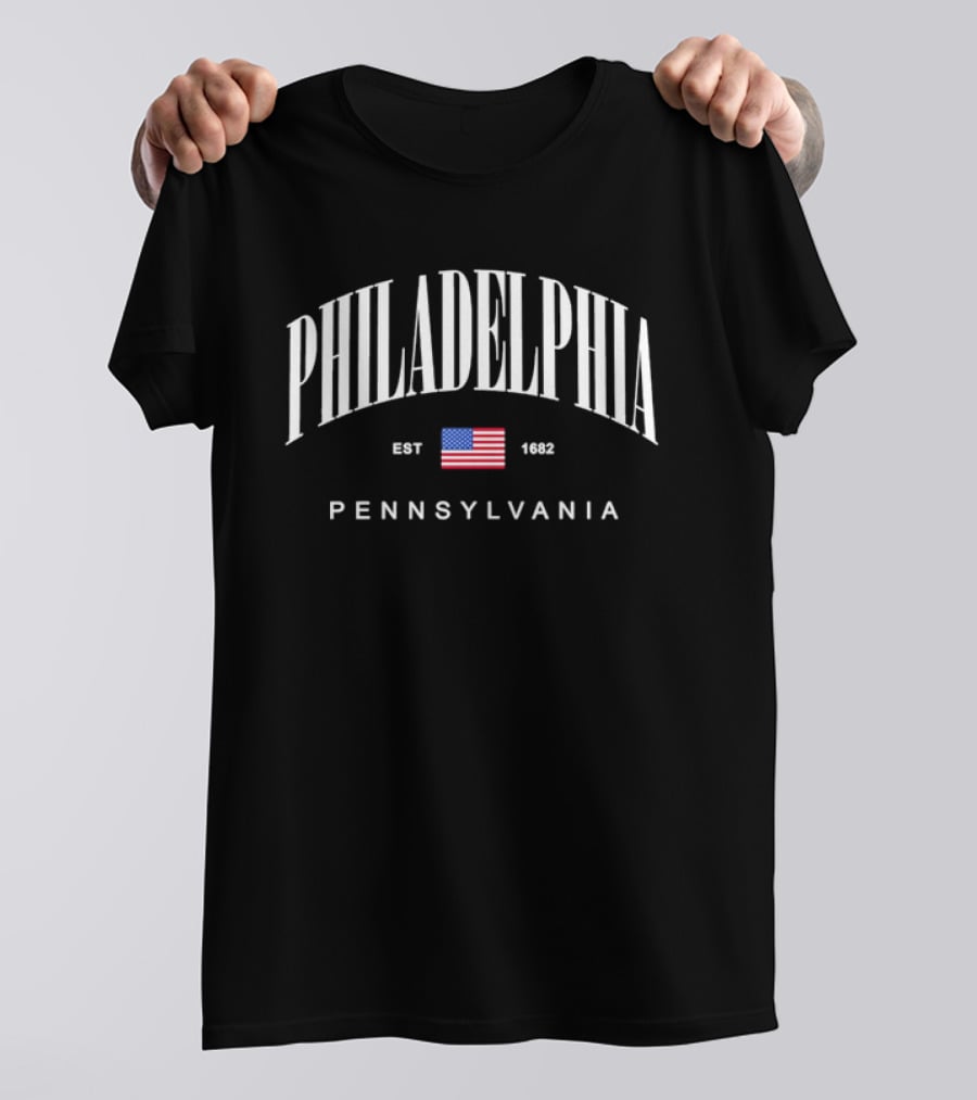 PHILADELPHIA EST 1682 USA Flag Pennsylvania T-Shirt