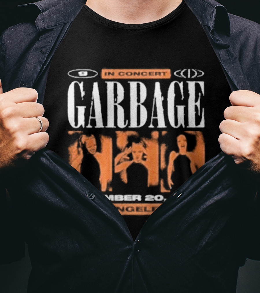 Garbage Live Performance December 20 1995 Los Angeles CA Iconic Concert T-Shirt