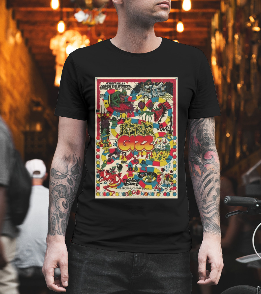 King Gizzard And The Lizard Wizard Forest Hills Under The Ring NYC Aug 2026 Field Of Vision II T-Shirt