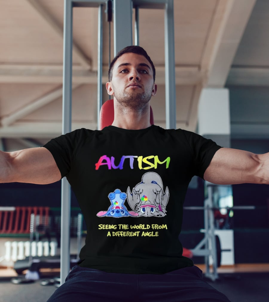 Autism Seeing The World From A Different Angle Toothless Stitch T-Shirt