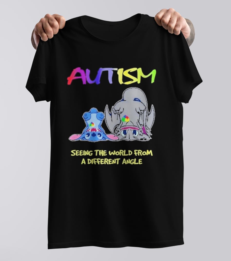 Autism Seeing The World From A Different Angle Toothless Stitch T-Shirt