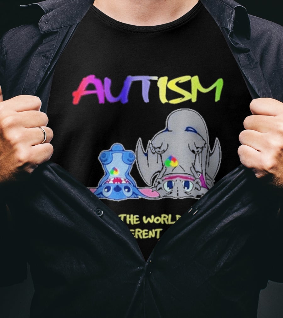 Autism Seeing The World From A Different Angle Toothless Stitch T-Shirt