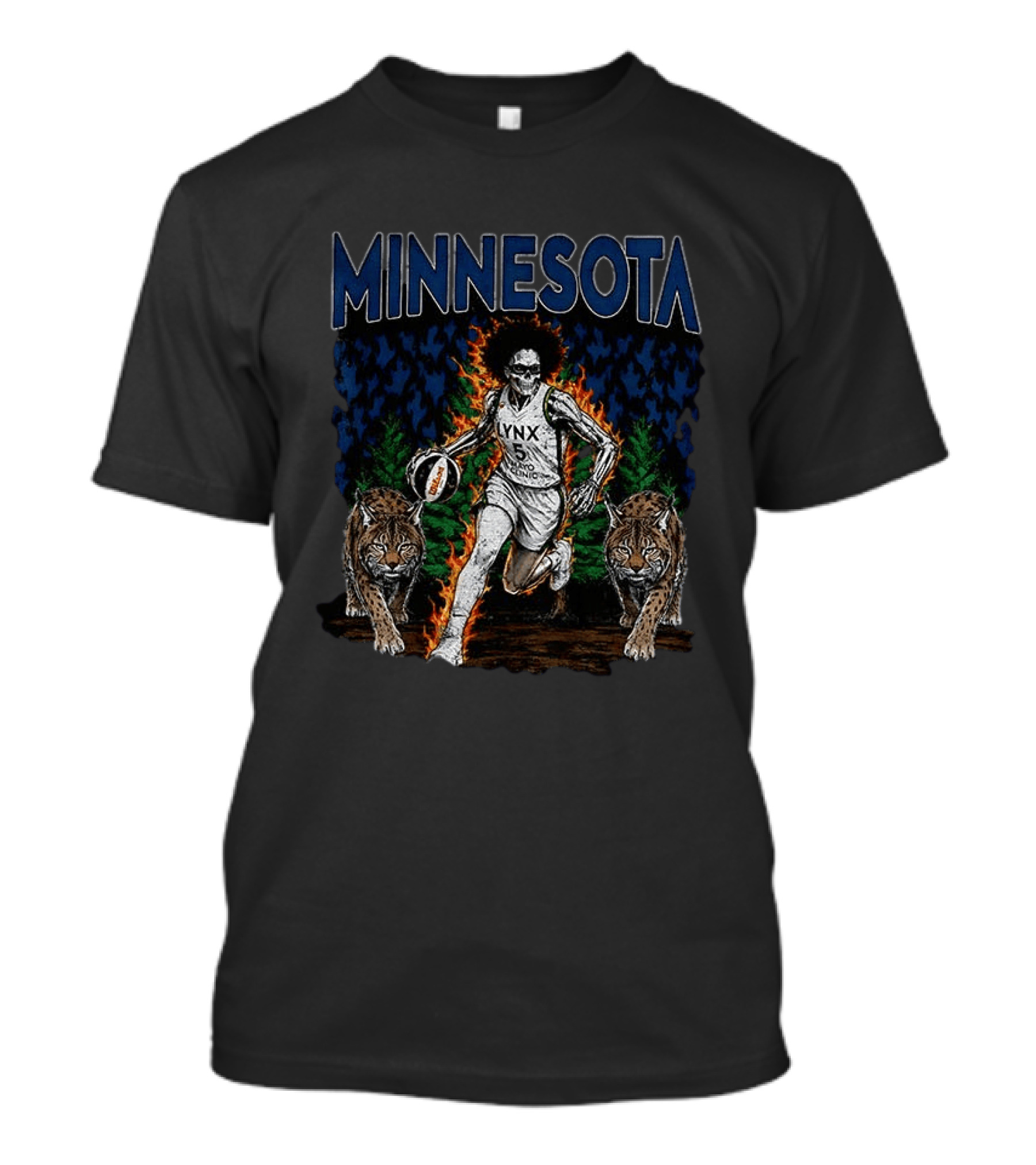 Minnesota Lynx WNBA Basketball Skull With Lynxes Game Day 2026 T-Shirt