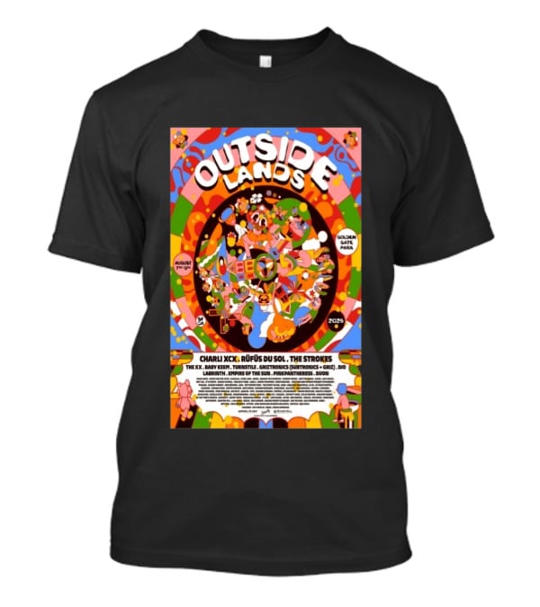 Outside Lands San Francisco August 7 9 2026 Golden Gate Park Charli XCX The Strokes Rüfüs Du Sol Lineup T-Shirt