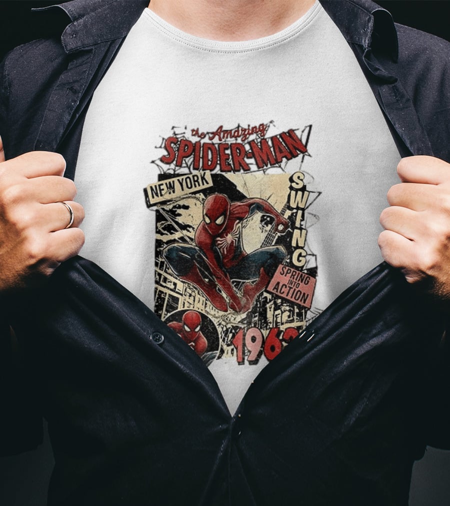 Amazing Spider Man New York Swing Spring Into Action 1962 T-Shirt