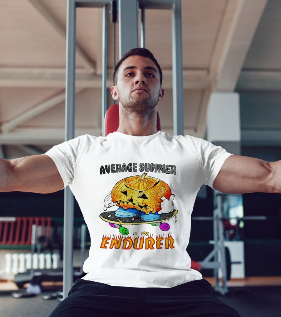Average Summer Endurer Pumpkin Skater Skateboarding T-Shirt