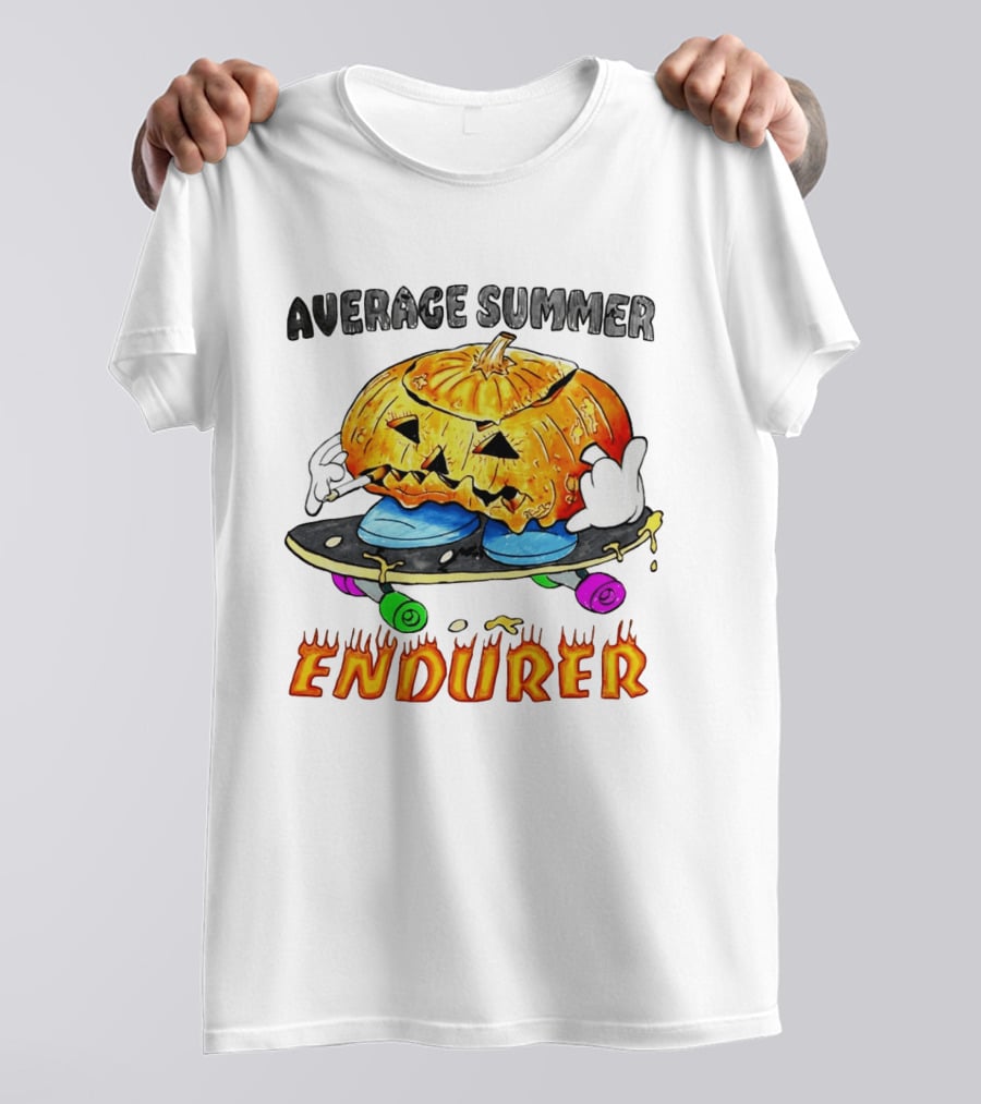 Average Summer Endurer Pumpkin Skater Skateboarding T-Shirt