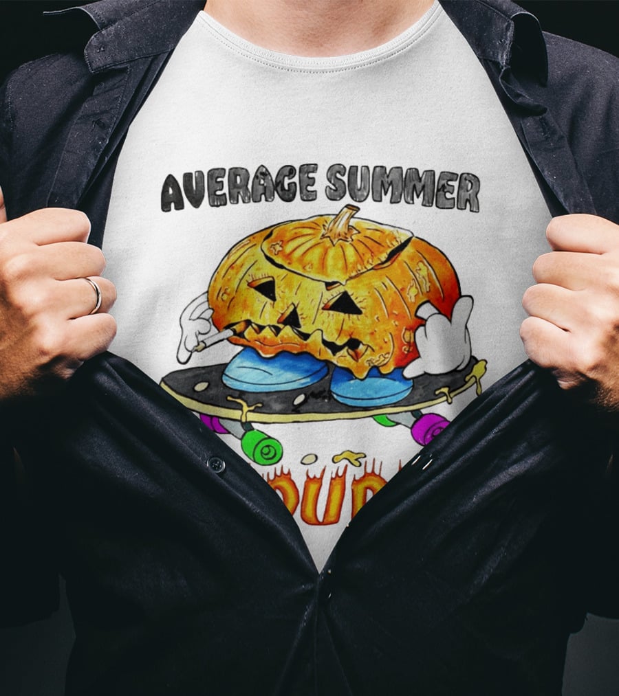 Average Summer Endurer Pumpkin Skater Skateboarding T-Shirt