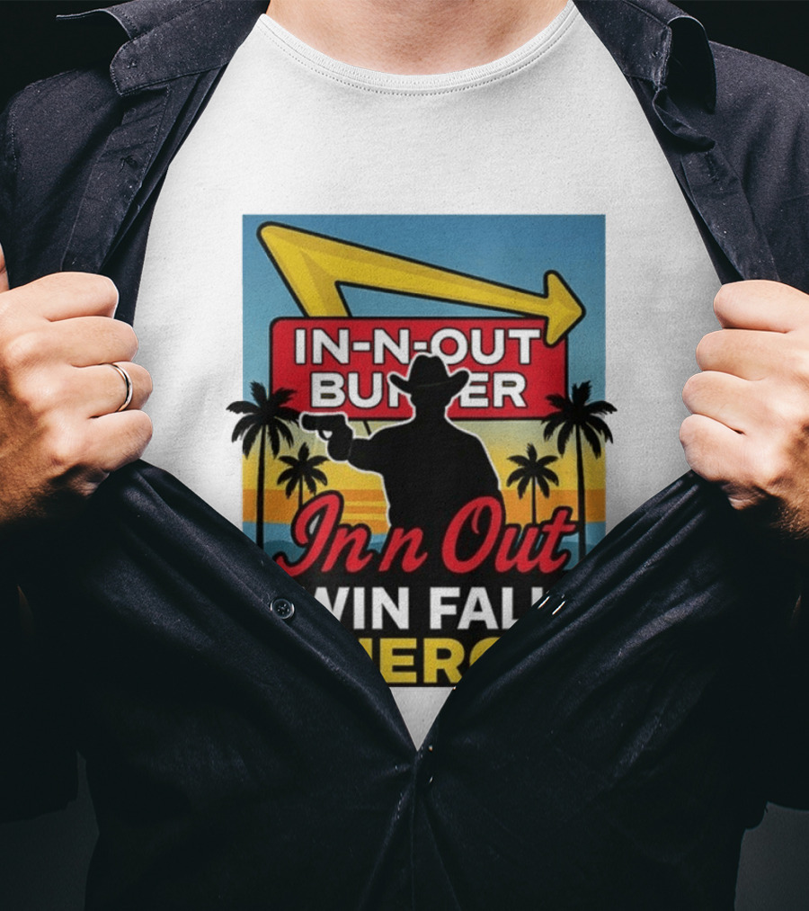 In N Out Burger Twin Falls Hero Retro Western 2026 T-Shirt