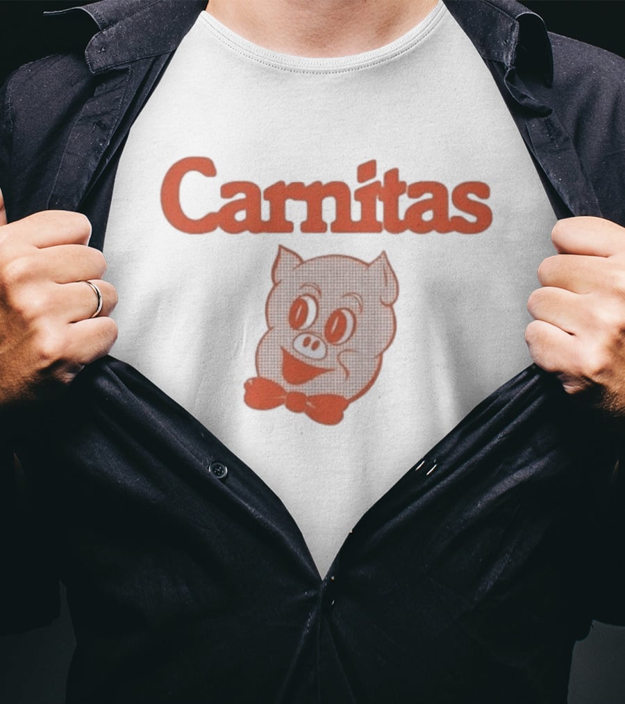 Carnitas Smiling Pig Face Nostalgic Pork T-Shirt