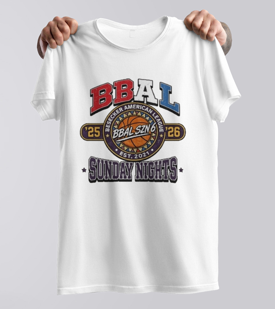 Dave Portnoy Besecker American League BBAL SZN 6 Sunday Nights 2025 2026 T-Shirt