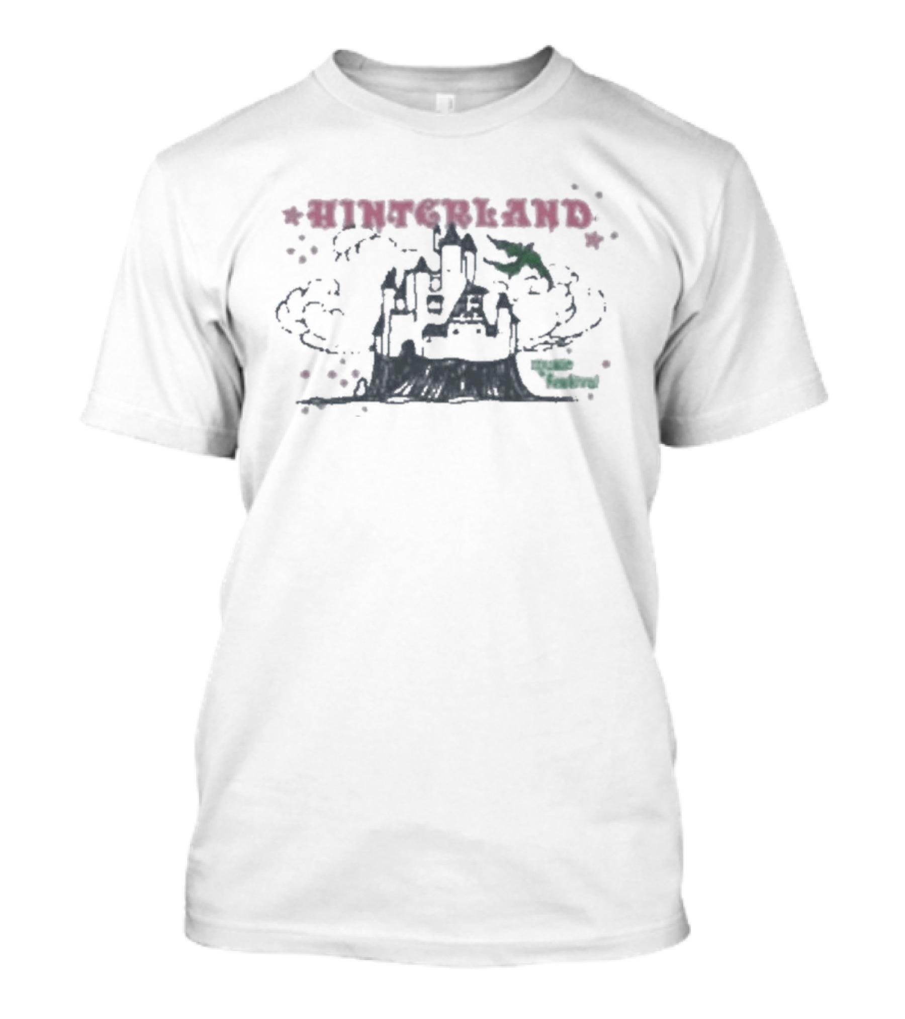 Hinterland Iowa Medieval Castle With Dragon And Clouds T-Shirt