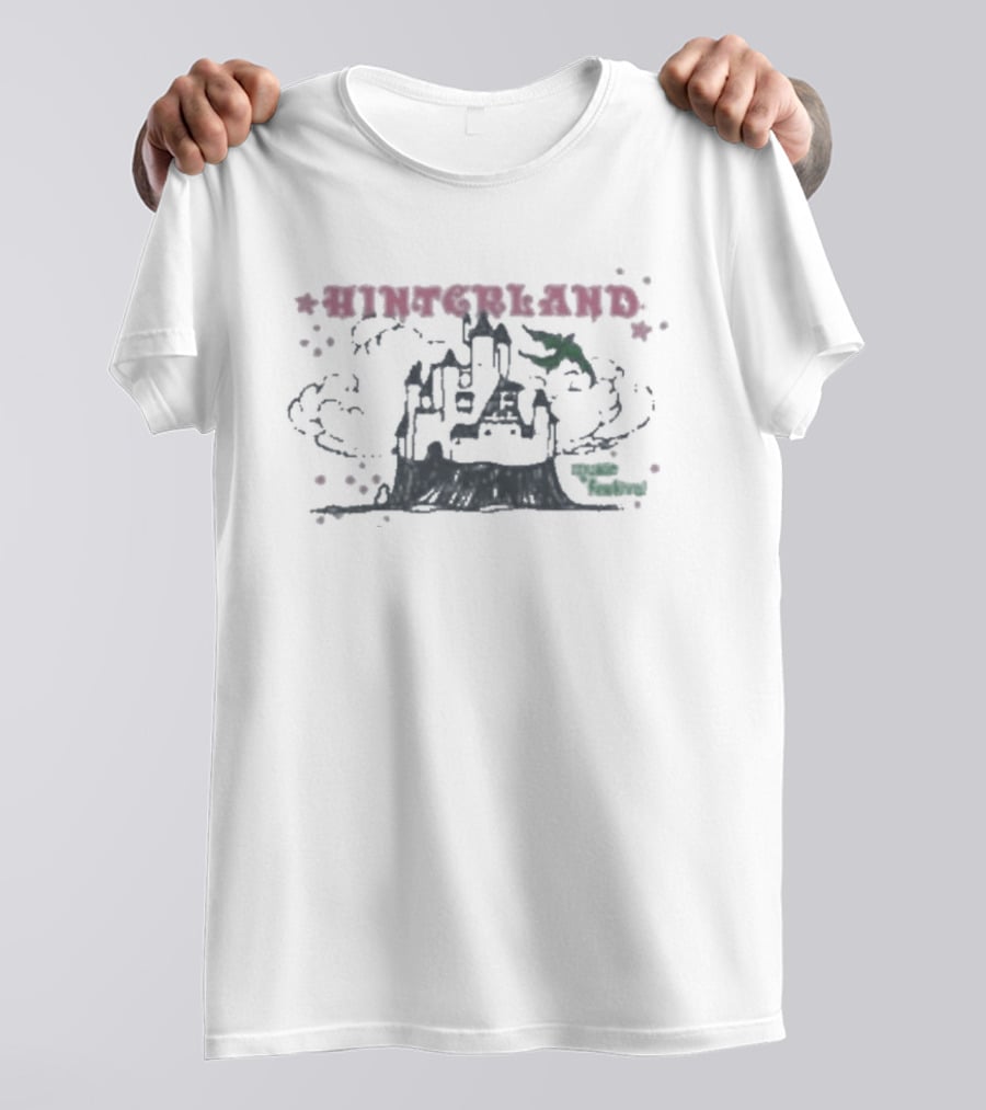 Hinterland Iowa Medieval Castle With Dragon And Clouds T-Shirt