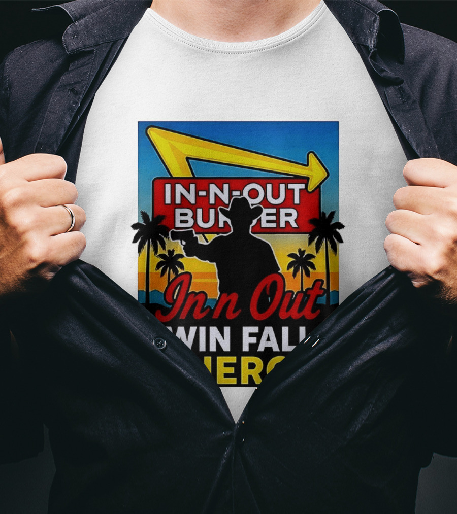 In N Out Burger Twin Falls Hero Western Sunset T-Shirt