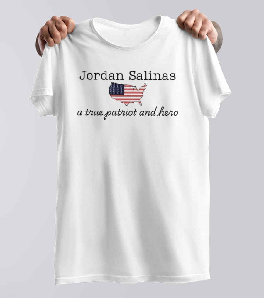 Jordan Salinas USA Flag Map A True Patriot And Hero T-Shirt