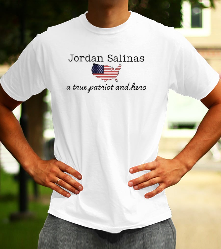 Jordan Salinas USA Flag Map A True Patriot And Hero T-Shirt