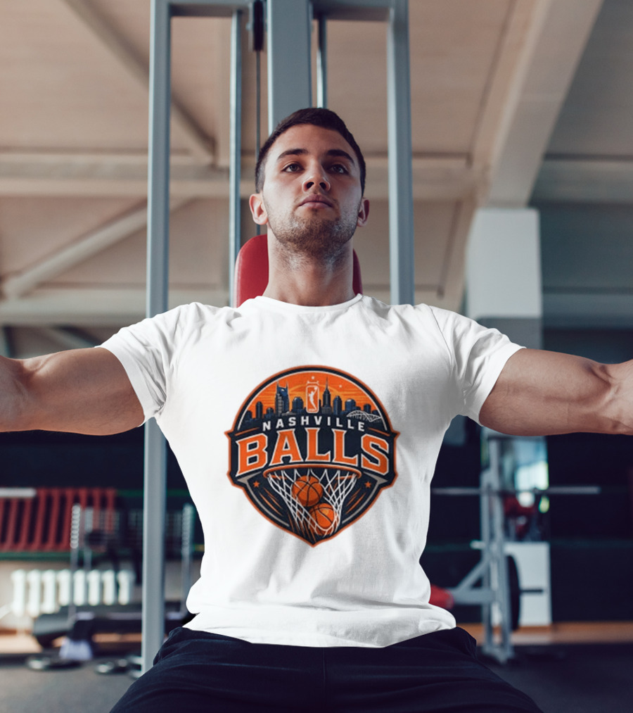 Nashville Balls Skyline Basketball Logo Cityscape T-Shirt