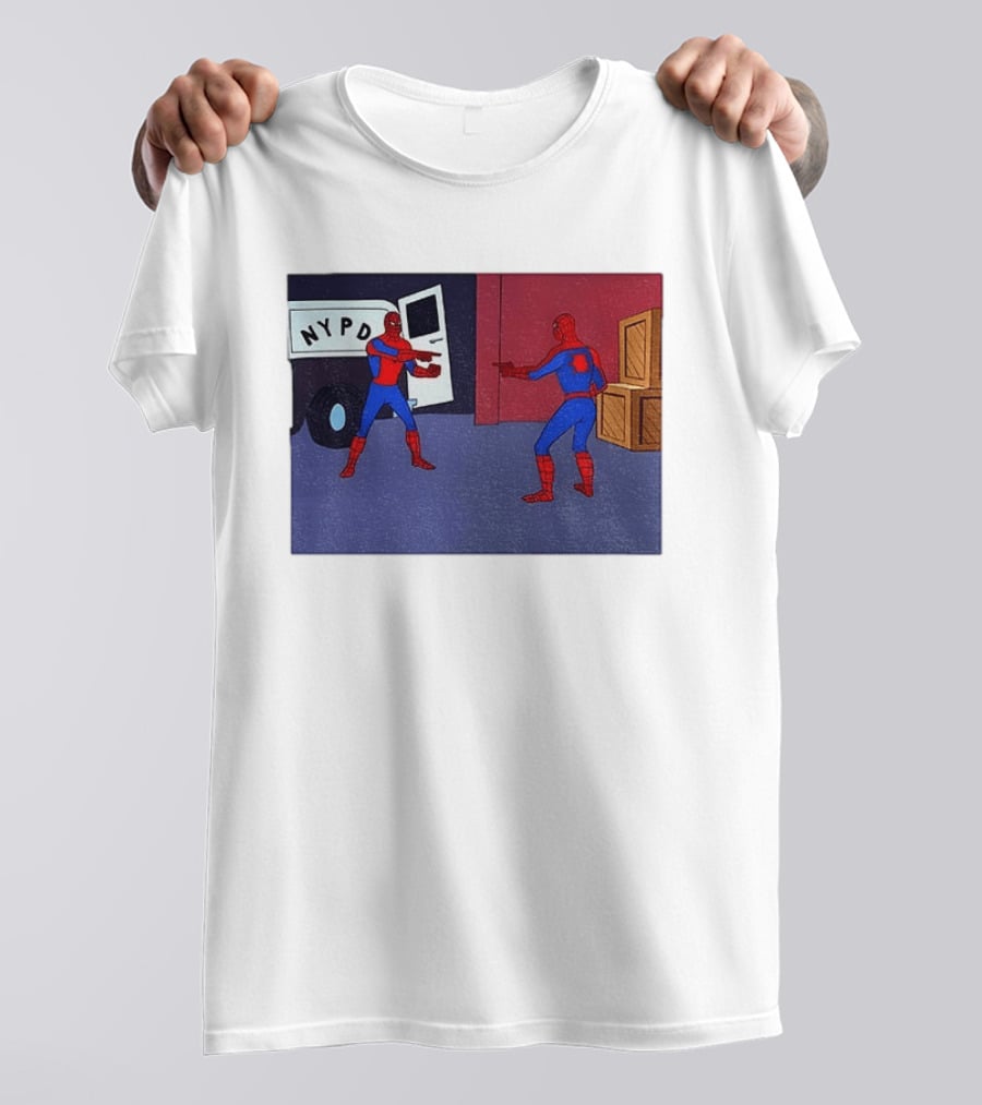 NYPD Spider Man Pointing Meme Twins Scene T-Shirt