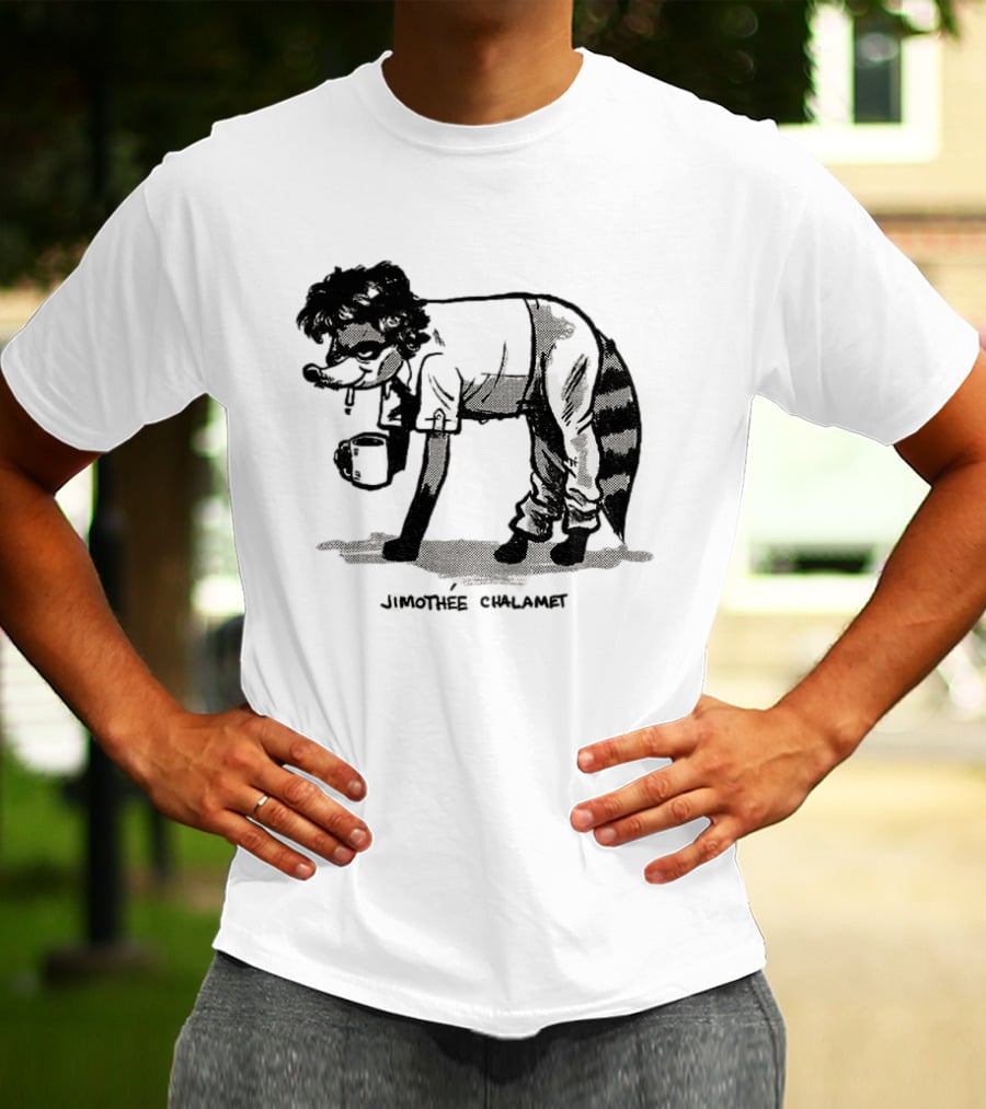 Timothée Chalamet Jimothy Raccoon 2026 Crossover Meme T-Shirt