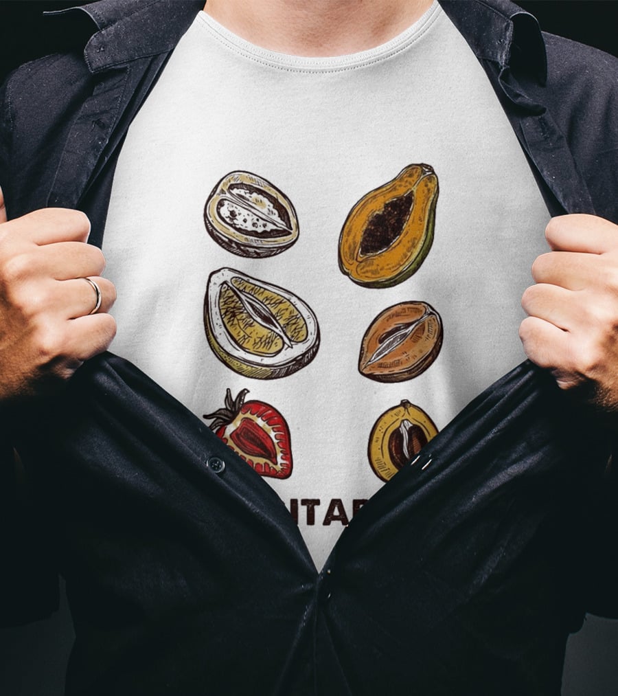 Vagitarian Fruit Humor Strawberry Avocado Papaya Illustrations T-Shirt