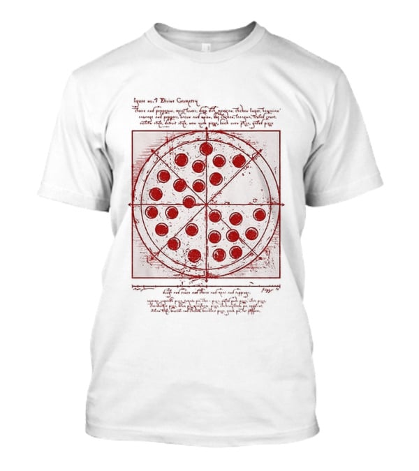 Vitruvian Pizza Leonardo Da Vinci Spider Tom Movie Pizza Drawing T-Shirt