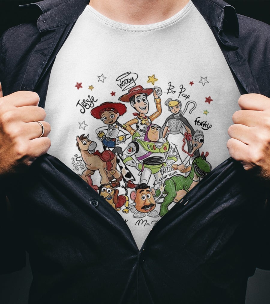 Woody Buzz Lightyear Jessie Bo Peep Forky Toy Story Disneyland Family Hamm Slinky Mr Potato Rex T-Shirt