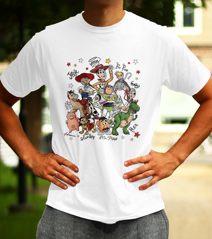 Woody Buzz Lightyear Jessie Bo Peep Forky Toy Story Disneyland Family Hamm Slinky Mr Potato Rex T-Shirt