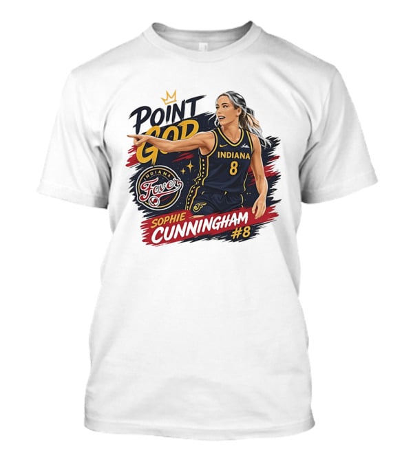 Sophie Cunningham Point God Number 8 Indiana Fever Basketball T-Shirt