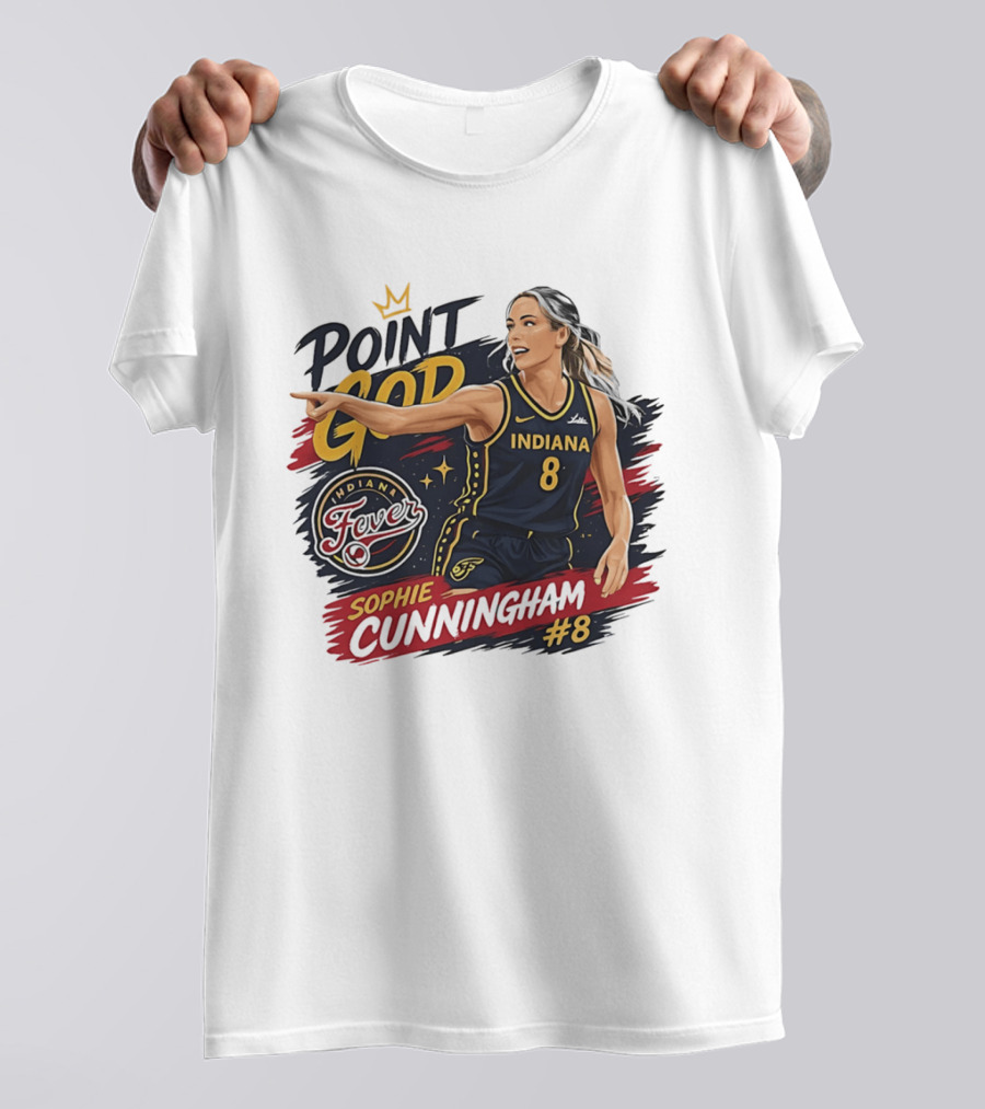 Sophie Cunningham Point God Number 8 Indiana Fever Basketball T-Shirt