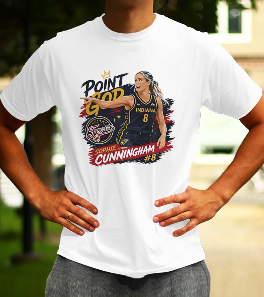 Sophie Cunningham Point God Number 8 Indiana Fever Basketball T-Shirt