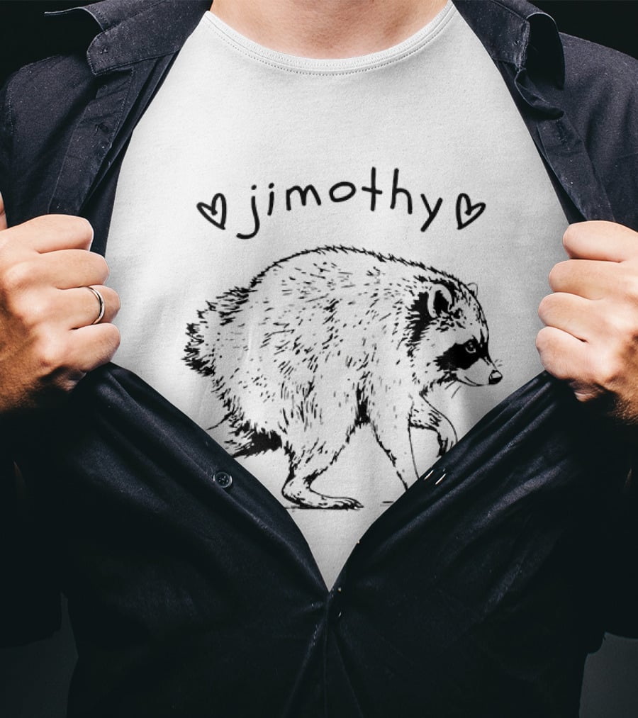Jimothy Trash Panda Raccoon Animal Lover Hearts T-Shirt