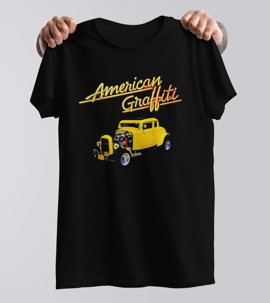American Graffiti Yellow Deuce Coupe Hot Rod Car T-Shirt