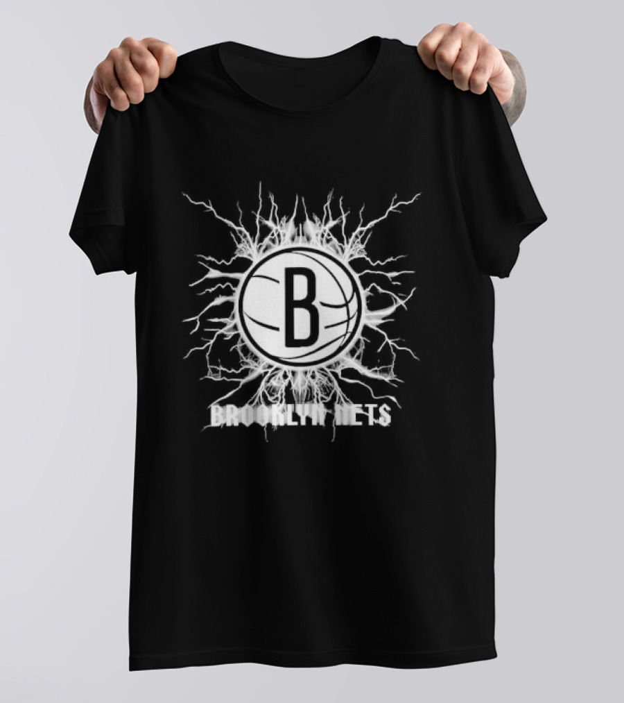 Brooklyn Nets B Lightning Basketball Burst T-Shirt